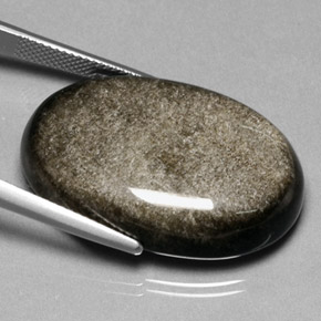 35.47 карата, натуральный Золотой отлив Обсидиан, Огранка Овал, Непрозрачный