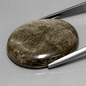 23.77 карата, натуральный Золотой отлив Обсидиан, Огранка Овал, Непрозрачный