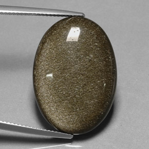 18.91 карата, натуральный Золотой отлив Обсидиан, Огранка Овал, Непрозрачный