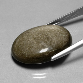 22.53 карата, натуральный Золотой отлив Обсидиан, Огранка Овал, Непрозрачный