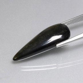 11.16 карата, натуральный Золотой блеск черный Обсидиан, Форма груши, Непрозрачный