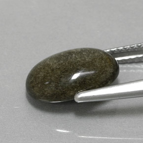 2.30 карата, натуральный Золотой отлив Обсидиан, Огранка Овал, Непрозрачный