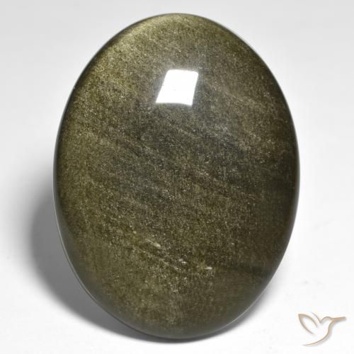 32.49ct Натуральный Многоцветный Обсидиан, Овал, Непрозрачный