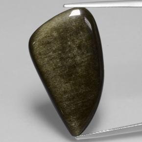 11.73 карата, натуральный Золотой блеск черный Обсидиан, Необычная форма, Непрозрачный