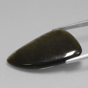 11.73 карата, натуральный Золотой блеск черный Обсидиан, Необычная форма, Непрозрачный