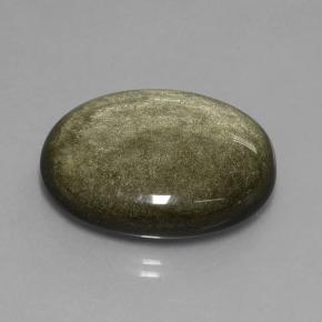 31.40 карата, натуральный Черное золото блеск Обсидиан, Огранка Овал, Непрозрачный