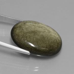 31.40 карата, натуральный Черное золото блеск Обсидиан, Огранка Овал, Непрозрачный