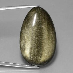 33.67 карата, натуральный Падпарадча Обсидиан, Форма груши, Непрозрачный