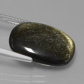 7.56 карата, натуральный Золотой отлив Обсидиан, Подушка Крой, Непрозрачный