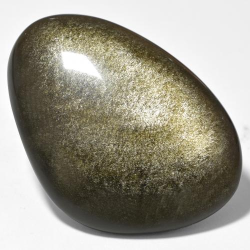 40.38 карата, натуральный Черный с золотым блеском Обсидиан, Необычная форма, Непрозрачный