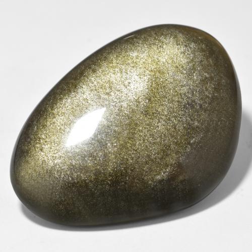 40.38 карата, натуральный Черный с золотым блеском Обсидиан, Необычная форма, Непрозрачный