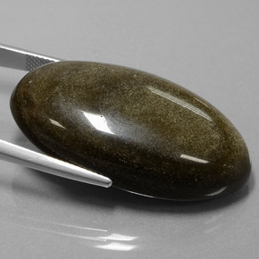 52.66 карата, натуральный Золотой отлив Обсидиан, Огранка Овал, Непрозрачный