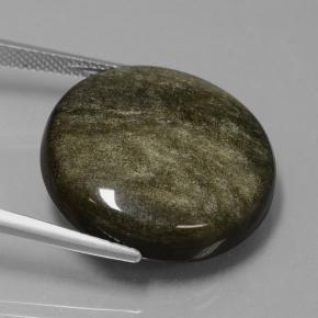 24.98 карата, натуральный Светло-черновато-коричневый Обсидиан, Огранка Круг, Непрозрачный