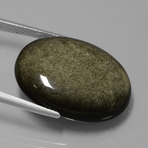 25.43 карата, натуральный Черное золото блеск Обсидиан, Огранка Овал, Непрозрачный