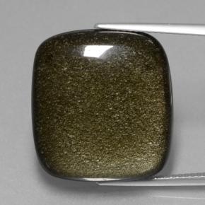 22.65 карата, натуральный Черное золото блеск Обсидиан, Подушка Крой, Непрозрачный