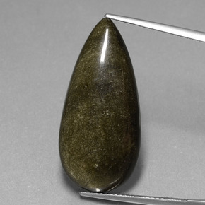 17.37 карата, натуральный Золотой отлив Обсидиан, Форма груши, Непрозрачный