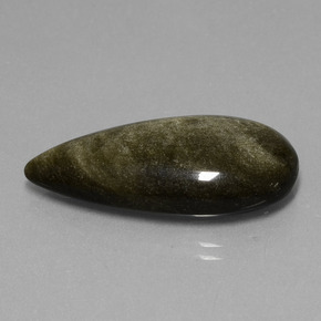 17.37 карата, натуральный Золотой отлив Обсидиан, Форма груши, Непрозрачный