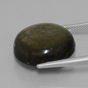 19.72 карата, натуральный Черное золото блеск Обсидиан, Огранка Круг, Непрозрачный