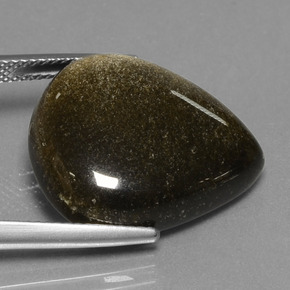 17.78 карата, натуральный Черноватая бронза Обсидиан, Форма груши, Непрозрачный