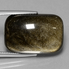 17.14 карата, натуральный Черное золото блеск Обсидиан, Подушка Крой, Непрозрачный