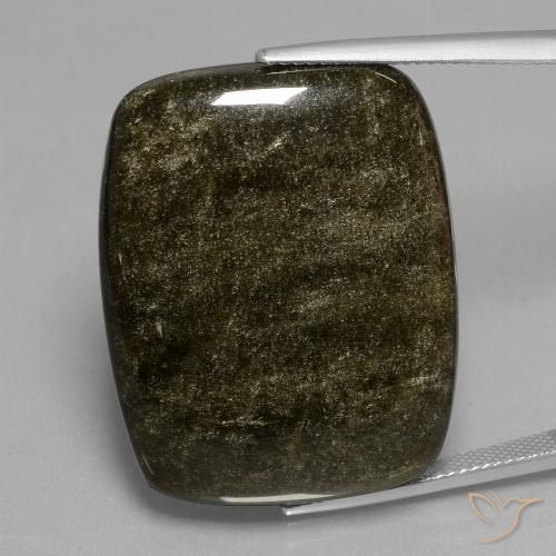 47.70ct Натуральный Черновато-коричневый Обсидиан, Подушка, Непрозрачный