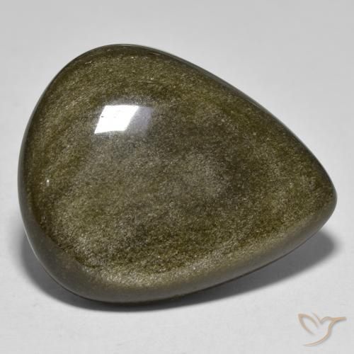 25.90ct Натуральный Многоцветный Обсидиан, Форма груши, Непрозрачный