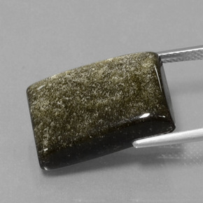 13.86 карата, натуральный Золотой отлив Обсидиан, Огранка Багет, Непрозрачный