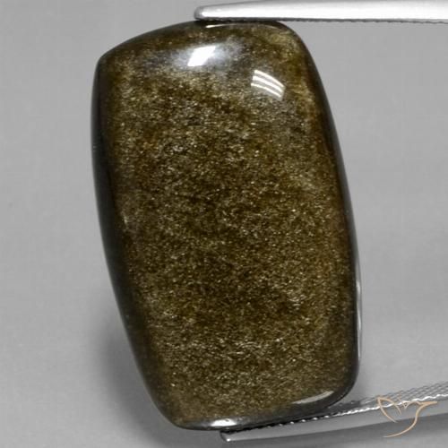 26.87ct Натуральный Коричнево-черный Обсидиан, Подушка, Непрозрачный