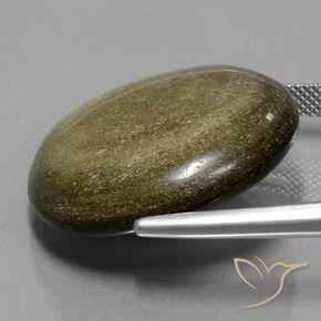 32.24 карата, натуральный Черный с золотым блеском Обсидиан, Огранка Круг, Непрозрачный