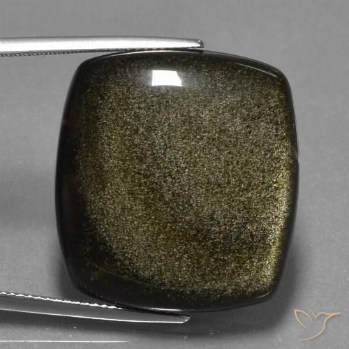 37.25ct Натуральный Черновато-коричневый Обсидиан, Подушка, Непрозрачный