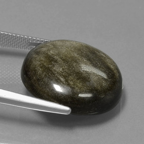 20.62 карата, натуральный Черное золото блеск Обсидиан, Огранка Круг, Непрозрачный