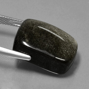 22.56 карата, натуральный Черный с золотым блеском Обсидиан, Подушка Крой, Непрозрачный