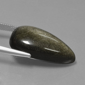 24.14 карата, натуральный Черное золото блеск Обсидиан, Форма груши, Непрозрачный