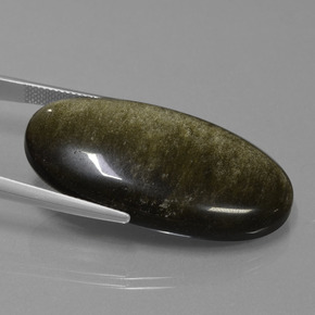 39.81 карата, натуральный Черно-коричневый Обсидиан, Огранка Овал, Непрозрачный