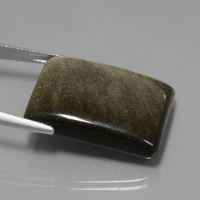 39.20 карата, натуральный Черное золото блеск Обсидиан, Огранка Багет, Непрозрачный