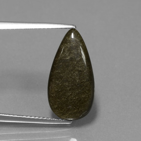 3.75 карата, натуральный Золотой отлив Обсидиан, Форма груши, Непрозрачный