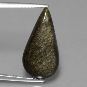 5.09 карата, натуральный Золотой отлив Обсидиан, Форма груши, Непрозрачный