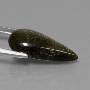 5.09 карата, натуральный Золотой отлив Обсидиан, Форма груши, Непрозрачный