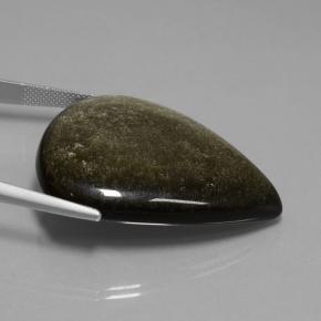 56.86 карата, натуральный Золотой блеск черный Обсидиан, Форма груши, Непрозрачный