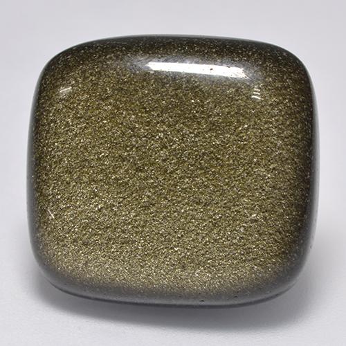 22.65 карата, натуральный Черный с золотым блеском Обсидиан, Подушка Крой, Непрозрачный