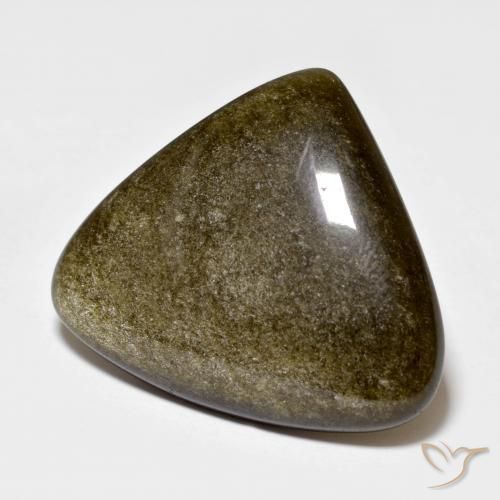 15.68ct Натуральный Черный с золотым блеском Обсидиан, Триллион, Непрозрачный