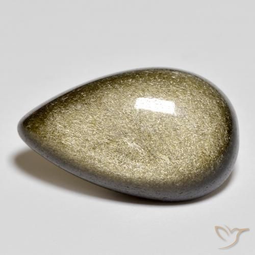 Натуральный черный с золотым блеском обсидиан 13,44 карата форма груши, непрозрачный