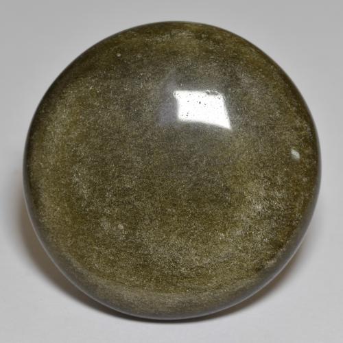 40.64 карата, натуральный Черный с золотым блеском Обсидиан, Огранка Круг, Непрозрачный