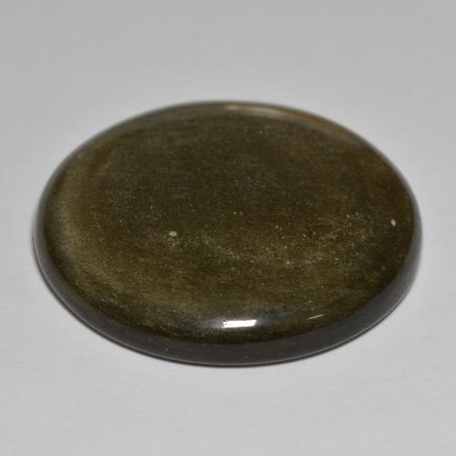 40.64 карата, натуральный Черный с золотым блеском Обсидиан, Огранка Круг, Непрозрачный