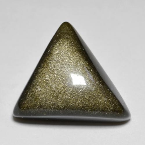 10.77 карата, натуральный Черный с бронзой Обсидиан, Триллион, Непрозрачный