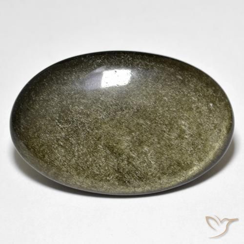 26.59ct Натуральный Черно-коричневый Обсидиан, Овал, Непрозрачный