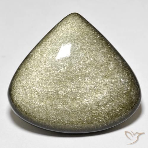 38.72ct Натуральный Черно-коричневый Обсидиан, Форма груши, Непрозрачный