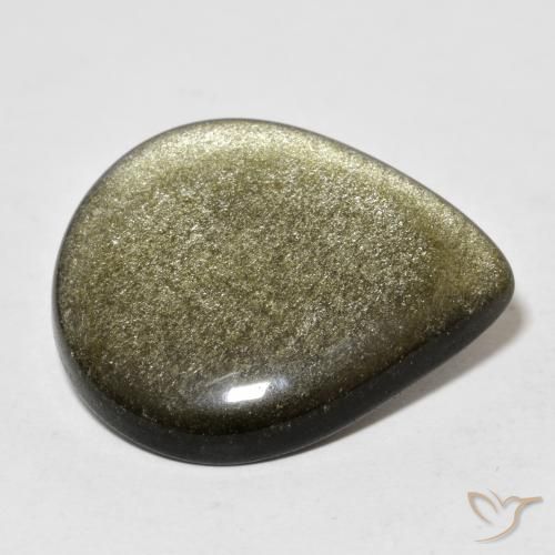 17.41 карата, натуральный Черно-коричневый Обсидиан, Форма груши, Непрозрачный