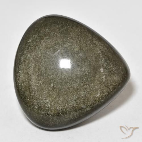 26.99ct Натуральный Черный с золотым блеском Обсидиан, Форма груши, Непрозрачный