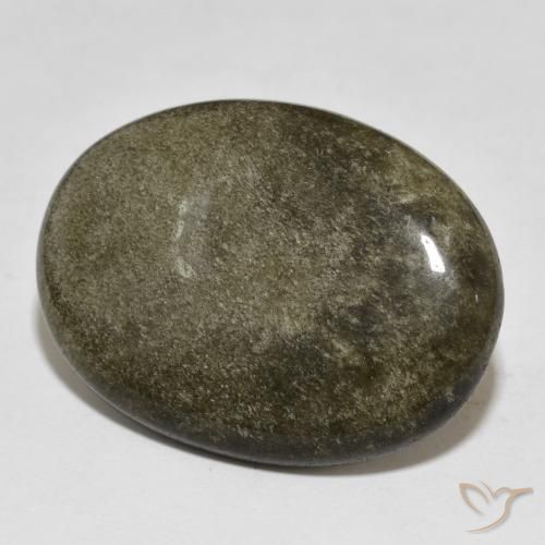 21.74ct Натуральный Черный с золотым блеском Обсидиан, Овал, Непрозрачный